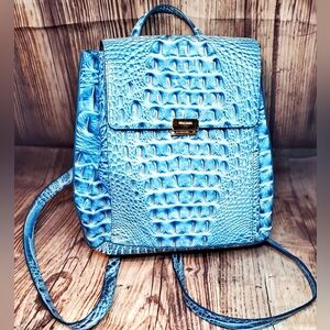 Brahmin Sky Blue Embossed Backpack